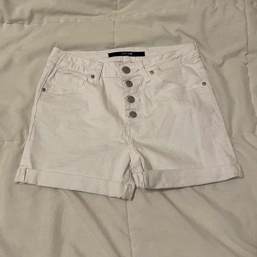 JOE’S Cuffed White Jean Shorts